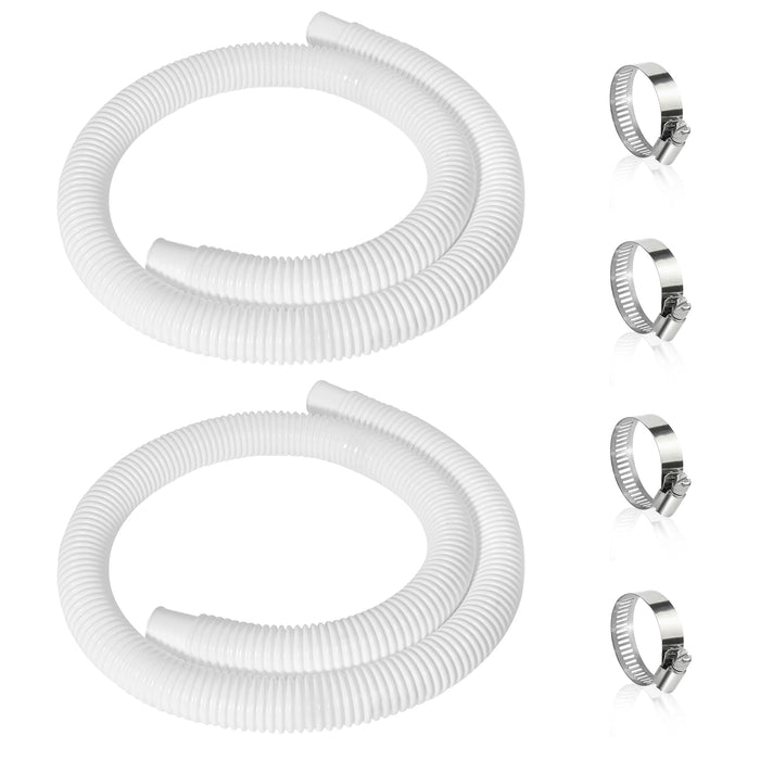 2 Pcs 1.25" Pool Hose, 59" Long Accessory Pool Pump Replacement Hoses, Compatible with All Above Ground Pool Filter Pumps that Use 1 1/4 Diameter Hoses