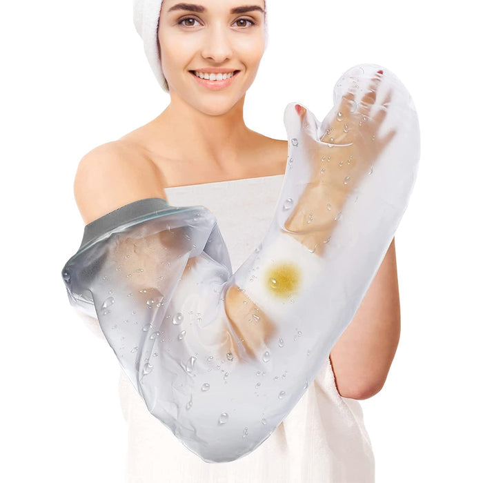 Waterproof Full Arm Cast Covers for Shower Adult, Watertight Seal Cast Covers for Shower Arm Post Surgery, Reusable Long Arm Cast Protector Shower Sleeve for Wounded Elbow Wrist Hand Finger Forearm