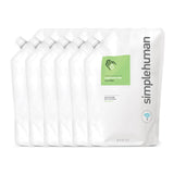 simplehuman Cucumber Moisturizing Liquid Hand Soap Refill Pouch, 34 Fl. Oz, Pack of 6