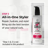 Love Ur Curls LUS Brands All-in-One Styler for Natural Wavy Textured Hair 8.5 oz - Repair, Hydrate, Style in One Easy Step - No Crunch Non-Sticky Hair Care with Shea Butter and Moringa