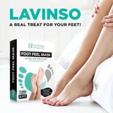 Lavinso Foot Peel Mask for Dry Cracked Feet – 4 Pack Dead Skin Remover Foot Mask for Cracked Feet and Callus - Exfoliating Feet Peeling Mask for Soft Baby Feet, Original Scent