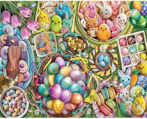 White Mountain Eggs Easter Puzzles 1000 Pieces Jigsaw Food Puzzle for Adults & Family 24"x30"
