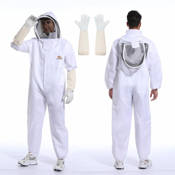 ANDES Sting Proof Bee Suit with Gloves & Fencing Veil, XL(Fits 5'11"-6'3")
