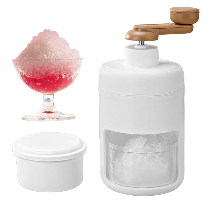 Hand Crank Small Ice Shaver Machine, Portable Manual Shaved Ice Maker with Stainless Steel Blades