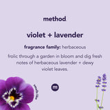 Method Foaming Hand Soap Refill, Violet + Lavender, Recyclable Bottle, Biodegradable Formula, 28 fl oz (Pack of 4)