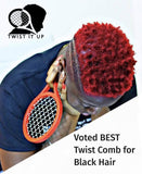 Twist It Up Comb (Red Desires) - Alternative to Hair Sponges for Black Men Curls and Sponge for Hair, Tennis Racket for Hair Twist Comb