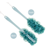 Arswin Back Scrubber for Shower,Loofah Long Handle Bath Body Brush,Soft Nylon Mesh Sponge for Shower,Loofah On a Stick for Men Women,Exfoliating Scrub Cleaning Luffa for Elderly(2-Pack,Blue)