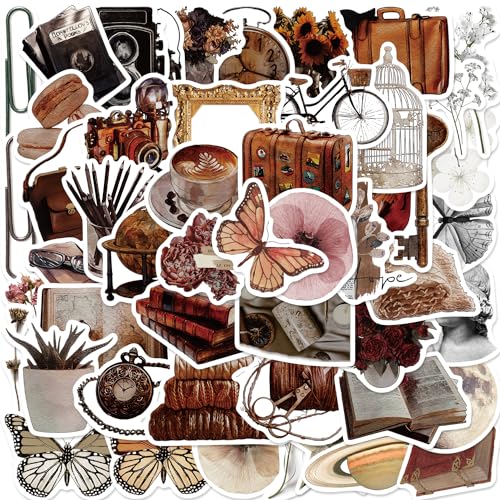 Dark Academy Stickers,Vintage Dark Academia Aesthetic Stickers Vinyl Laptop Computer Phone Water Bottle Stickers(100PCS)