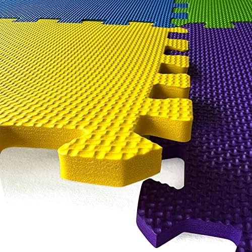 MioTetto 18 (2 for Free) Tiles of Soft Non-Toxic Baby Play Mat, EVA Foam Jigsaw Puzzle Play Mat, Interlocking Squares for Babies, Toddlers & Kids Gym, Nursery, Playroom, 16 Sq Ft