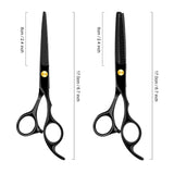 Professional Home Hair Cutting Kit - Quality Home Haircutting Scissors Barber/Salon/Home Thinning Shears Kit with Comb and Case for Men and Women (Black #2)