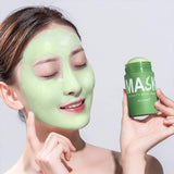 IBCCCNDC Green Tea Mask Stick Purifying Clay Deep Cleanse, Green Tea Cleansing Face Mask Stick, Green Tea Acne Mask Stick Cleanse Blackhead Remover, Moisturizing, Oil Control