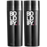 BOLDIFY Hair Fibers (2 x 56g) Fill In Fine and Thinning Hair for an Instantly Thicker & Fuller Look - Best Value & Superior Formula -14 Shades for Women & Men - BLACK