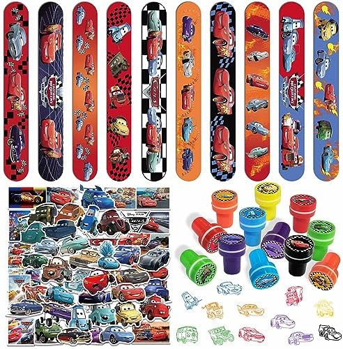 MLEDUY Cars Birthday Party Supplies - 92pcs Cars Party Favors, Birthday Decorations & Goodie Bag Stuffer