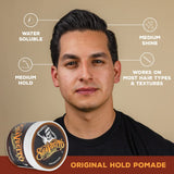 Suavecito Pomade Original Hold 4 oz, 3 Pack - Medium Hold Hair Pomade For Men - Medium Shine Water Based Wax Like Flake Free Hair Gel - Easy To Wash Out - All Day Hold For All Hairstyles