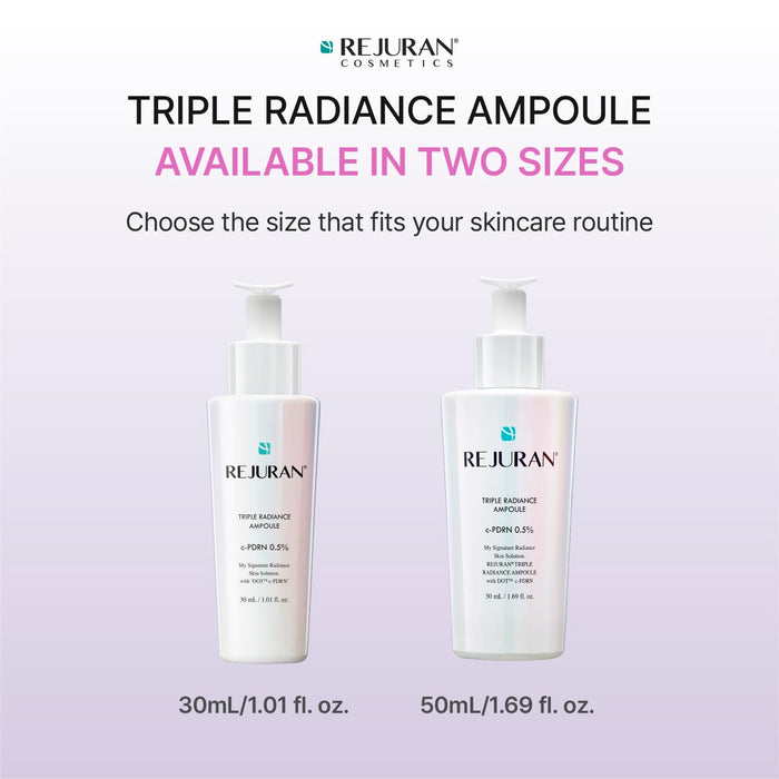 REJURAN® Triple Radiance Ampoule 30ml – DOT™ c-PDRN 0.5% Serum for Tone, Texture & Glow - Niacinamide & Licorice Extract for Even-Looking Skin
