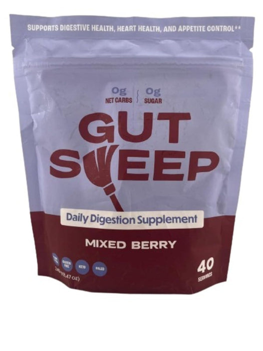 Gut Sweep - Daily Digestion Supplement - Psyllium Husk Fiber - Supports Appetite Control - Gluten Free & Plant Based - Keto & Paleo Friendly - 40 Servings - Mixed Berry