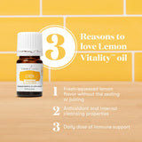 Young Living Vitality Lemon Essential Oil 5ml - 100% Pure, Zesty and Refreshing Citrus Flavor for Culinary Delights - Zest Up Your Dishes and Beverages - Brighten Your Recipes with Freshness