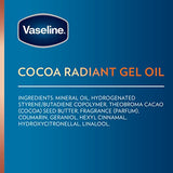 Vaseline Intensive Care Cocoa Radiant For Glowing Skin 3 Count Body Gel Oil Body Oil Made with 100% Pure Cocoa Butter + Replenishing Oils 6.8oz