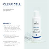 IMAGE Skincare, CLEAR CELL Salicylic Gel Cleanser, Gentle Foaming Face Wash Removes Excess Oil and Shine for Oily Prone Skin, 6 oz