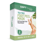 Soft Touch Foot Peel Mask - Pack of 2 Feet Peeling Masks for Dry, Cracked Heels & Calluses - Exfoliating Foot Mask for Baby Soft Skin, Tea Tree