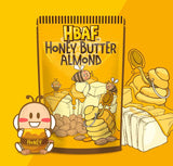 HBAF [Official Gilim Korean Honey Butter Seasoned Almonds Nut Snack | Gluten Free | Kids After-School, Work, Trip, Camping, Party Snacks | Pre-Workout Protein Snack | Korean Souvenir (1x190gram)