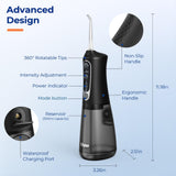 Bitvae Water Flossers for Teeth - Cordless Water Dental Flosser Teeth Picks for Travel with 6 Jet Tips, 3 Modes 5 intensities, IPX7 Waterproof Portable & Rechargeable Oral Irrigator Cleaner, Black