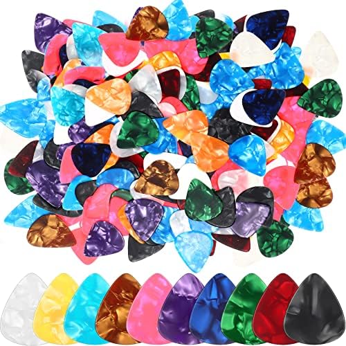 Yeshone 600 Pcs Guitar Picks Bulk Celluloid Picks Plectrums for Electric Acoustic Guitar Thin Medium Heavy Plectrums(10 Colors,0.46, 0.71, 0.96 mm)