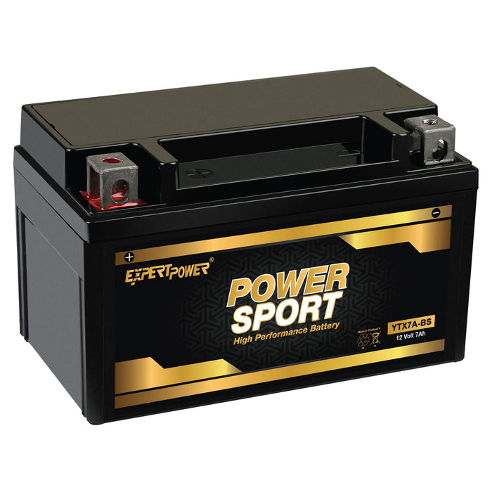 ExpertPower YTX7A-BS - 12V 7Ah AGM Motorcycle Battery, for ATV, 4 Wheeler, 180 CCA Powersports Batteries, SLA Dirt Bike, Scooter, ATV Battery Compatible with People 150CC, QuadRacer 450CC