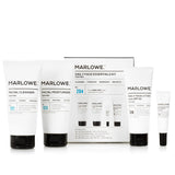 MARLOWE. Mens Skin Care Set, No. 204 Daily Essential Face Kit, No. 121 Facial Cleanser, No. 123 Facial Moisturizer, No. 127 Eye Cream, No. 128 Daily Face Lotion with SPF 50, Great Gift for Men