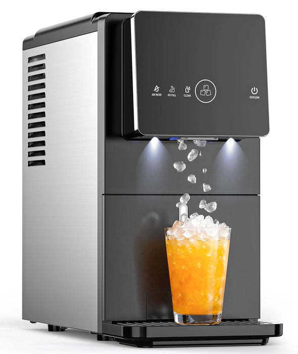 Nugget Ice Makers Countertop, 33lbs/24H Pebble Ice Maker with 1.8L Water Tank, Self-Cleaning, Portable Pellet Ice Machine with Self-Dispensing for Home/Kitchen/Office