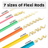 xnicx 42pcs 7" Flexi Rods,Hair Curlers Rollers Flexible Curling Rods,Heatless Bendy Foam Hair Curls for Long,Medium,Short Hair to Sleep in,with Hair Dryer Bonnet for Quick Shaping(Black)