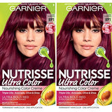 Garnier Hair Color Nutrisse Ultra Color Nourishing Creme, RP1 Pink Red (Cherry Flamingo) Permanent Hair Dye, 2 Count (Packaging May Vary)