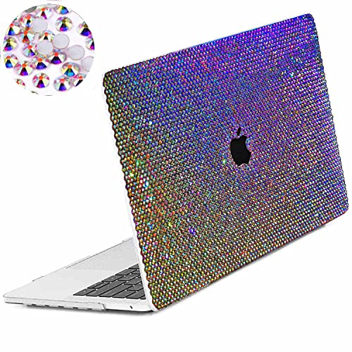 Bling Rhinestone Case Compatible with MacBook Air 13.6 inch M2/M3 (Models: A2681 & A3113)2022/2024 Release,Glitter Sparkle Diamond Case Fashion Luxury Shiny Crystal Hard Shell for Women Girls