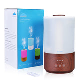 BlueHills Premium 4000 ml Tall Essential Oil Diffuser 4L 4 Liter 50 Hour Run with Remote Timer Aroma Humidifier 1 Gallon Big Capacity High Mist Output for Large Room Lights Dark Wood Grain XL T402