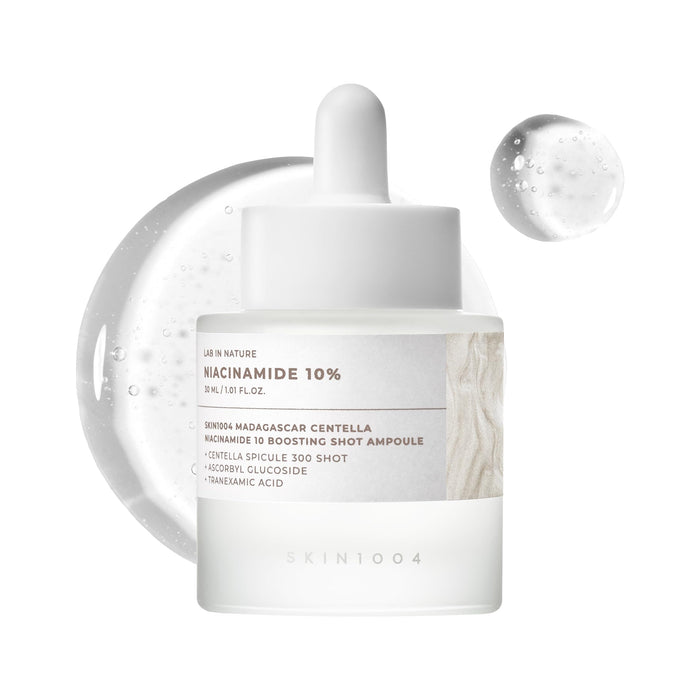 SKIN1004 Niacinamide 10% Boosting Shot Ampoule, Niacinamide Spicule Serum for Face, Facial Ampoule with Tranexamic Acid, Pore Minimizer for Face, Madagascar Centella, Korean Skin Care, 1.01fl.oz/ 30ml