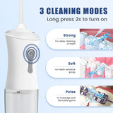 Portable Cordless Water Dental Flosser with 4 Jet Tips, 3 Modes Rechargeable Oral Irrigator for Teeth, Waterproof Dental Water Teeth Cleaner with 200ml Detachable Tank for Home Travel