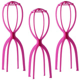 Dreamlover Wig Holder, Multiple Tall Wig Stands for Long Wigs, Hot Pink, 3 Pack