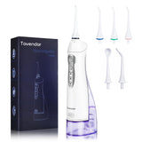 TOVENDOR Electric Water Flosser, Cordless Dental Oral Irrigator - 3 Modes, 5 Tips for Family Hygiene (300ML, Waterproof Waterflosser)