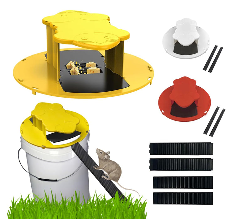 Mouse Trap Bucket Lid - Auto Reset, Flip & Slide Rat Bucket Trap, Best Humane Mouse Bucket Lid Trap for Indoor/Outdoor Use, Compatible with 5 Gallon Buckets, Effective Live Trap for Mice & Rats