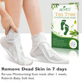 Foot Peel Mask 5 Pack,Tea Tree Exfoliating FToot Masks, Soft Smooth Touch Natural Exfoliator for Dry Dead Skin, Callus, Repair Rough Heels,Gifts for Women Mom and Men