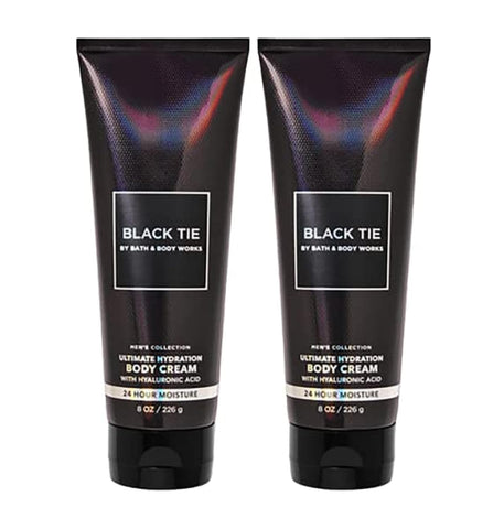 Bath and Body Works Men's Collection Ultimate Hydration Ultra Shea Body Cream 8 Oz 2 Pack (Black Tie)