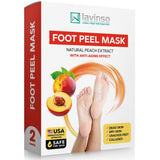 Lavinso Peach Foot Peel Mask for Dry Cracked Feet - 2 Pack - Dead Skin Remover Foot Mask for Cracked Feet and Callus - Exfoliating Feet Peeling Mask for Soft Baby Feet