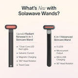 Solawave 4-in-1 Radiant Renewal Wand, Face Skincare Wand with Facial Massager, Facial Wand (Matte Black)