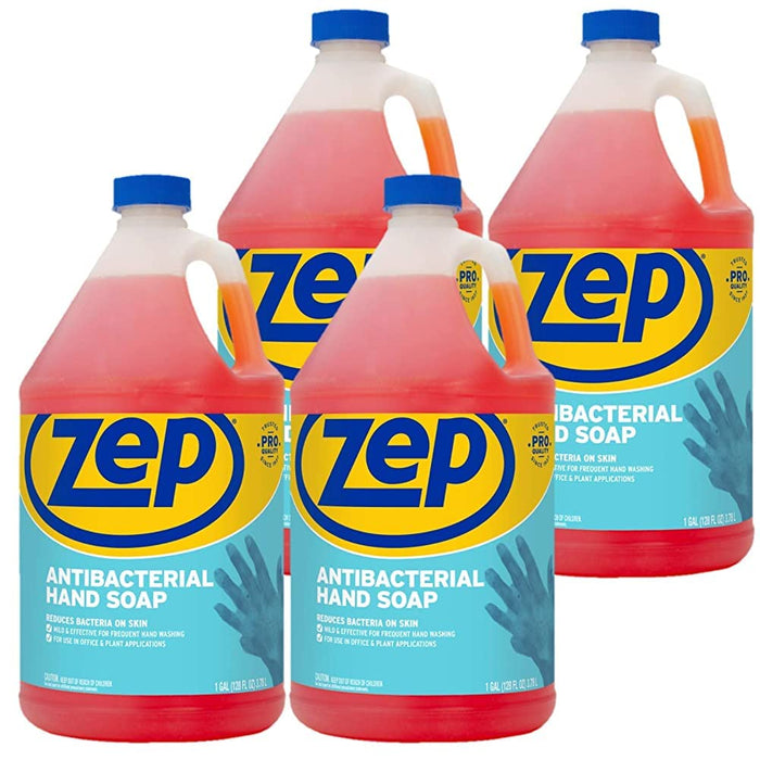 Zep Industrial Antibacterial Hand Soap - 1 Gallon (Case of 4) R46124 - Mild Formula, Removes Dirt and Soils From Hands