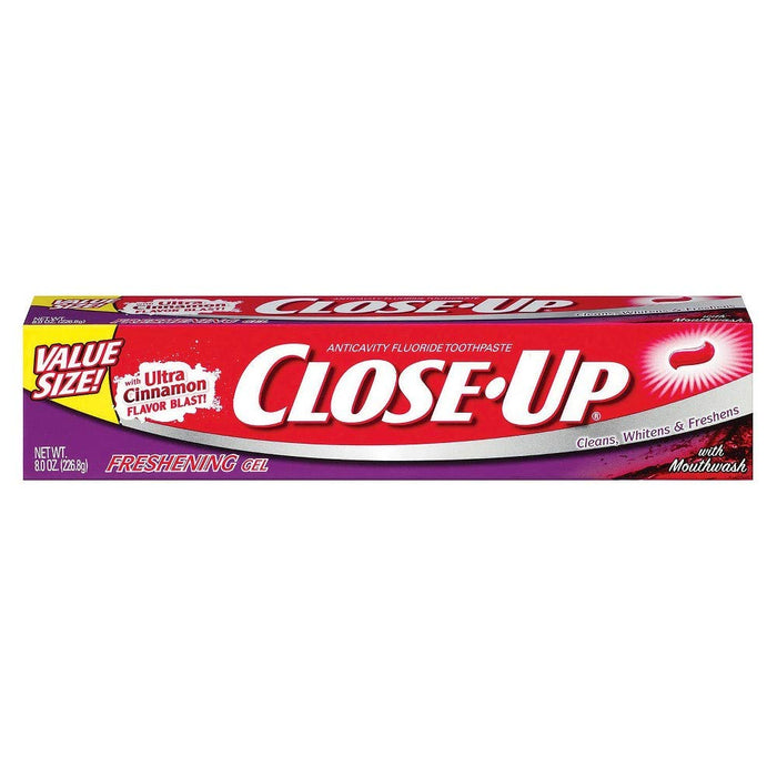 CLOSE-UP Toothpaste Gel Cinnamon Red 8oz (Pack of 4)