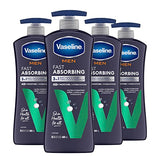 Vaseline Men Hand & Body Lotion Healing Moisture 4 ct For Dry or Cracked Skin Non-Greasy 20.3 oz