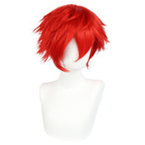 Anogol Hair Cap + Short Red Men's Cosplay Wig for Halloween Christmas Event Costume Party