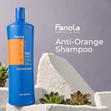 Fanola No Orange Shampoo With Blue Pigments To Eliminate Unwanted Orange Brassy Tones In Lightened Brunettes and Brown Hair 33.8oz (2 Pack)