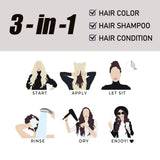 Fvquhvo Instant Black Hair Shampoo Hair Color Shampoo for Gray Hair,Natural Black Hair Dye Shampoo 3 in 1 for Men & Women,Long Lasting Black Hair Dye,Black Shampoo Colors in Minutes(Black)