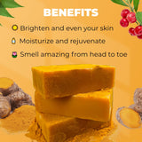 Glo Melanin Organic Turmeric Soap for Dark Spots & Acne, Turmeric Soap for Skin Brightening and Clearing Formula, All Natural Turmeric Soap Bar